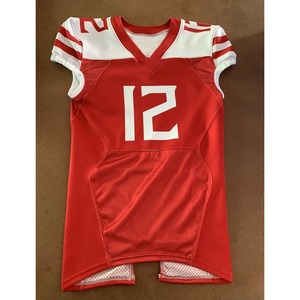 Maillot de football en sergé personnalisable à séchage rapide en polyester sergé respirant à manches courtes vêtements de football américain de grande taille - Product Image 4
