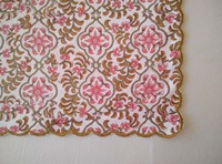 Ensemble de serviettes carrées florales modernes faites à la main en Inde, en coton réutilisable, personnalisables, bordure festonnée, broderie, mariage