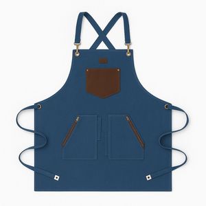 Tablier en toile et cuir OEM avec poches utilitaires pour les uniformes des chefs et des barman - Product Image 5