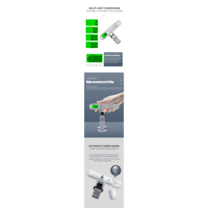 Customized Stainless Steel Electronic Luggage Weighing Scale Waterproof Portable LCD Display Digital <b>Battery</b> Weight Measurement - Product Image 4