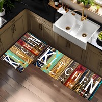 Nordic Kitchen Runner Mat Absorbent Dirt Resistant Washable Printed Floor Rug for Kitchen Entrance