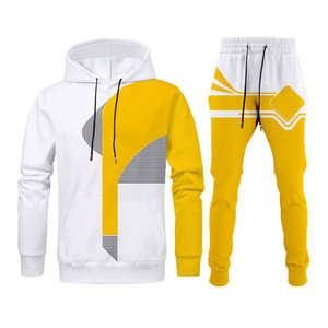 Fábrica al por mayor de alta calidad brillante colorido para hombre chándal Unisex Sudadera con capucha de gran tamaño Jogger conjuntos en naranja adultos 100% unisexn - Product Image 4