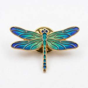 Libélula Tradicional Personalizada de Latón Plateado con Serigrafía y Esmalte Suave - Product Image 5