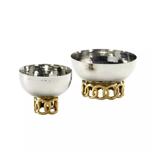 Bandeja redonda de Metal para cuencos, de diseño moderno y de lujo, para servir en el hogar, color plateado - Product Image 3