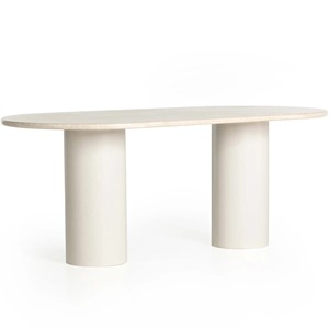 Table à manger moderne en bois massif imperméable avec plateau en marbre pour 6 personnes, meubles de maison fabriqués en Inde - Product Image 3