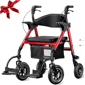 Silla de ruedas nueva, ligera y plegable, andador con ruedas, combo de silla de ruedas y andador para personas mayores con asiento. - Product Image 1