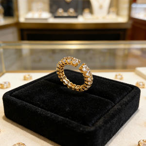 Anillos de Acero Inoxidable con Incrustaciones de Cristales de Lujo Vintage a Prueba de Agua, con Diseño Geométrico Cuadrado y Brillantes - Product Image 4