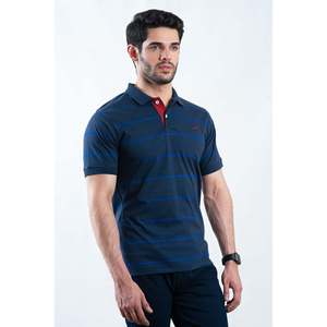 Camiseta Polo de Manga Corta AYDIN para Hombre de Unze London, Transpirable, 100% Poliéster y Mezcla de Algodón, Color Oscuro con Bordado - Product Image 3