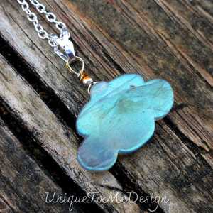 Pendentif en argent sterling sculpté visage labradorite fait à la main conception de nuage de pluie collier de pierres précieuses naturelles cadeau - Product Image 2