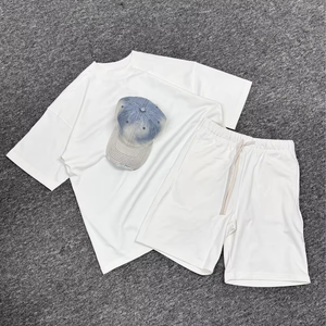 High Quality Men's Two Piece Summer <b>Set</b> Soft Fabric Short Sleeve T Shirt and Shorts for Streetwear - Product Image 4