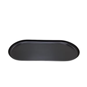 Bandeja de servicio de vajilla de hierro de Color de madera rústica personalizada, pedido a granel para Decoración de mesa de boda, bandeja ovalada - Product Image 3