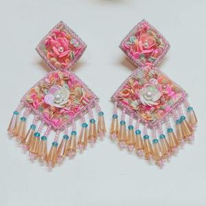 ต่างหูปักลายทำด้วยมือสำหรับฤดูร้อนสำหรับผู้หญิงเด็กผู้หญิงเครื่องประดับแฟชั่นลูกปัดลูกปัดลูกปัดงานหัตถกรรมสไตล์อินเทรนด์งานเซลวาเลนไทน์ - Product Image 3