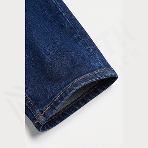 Custom Men's Winter Solid Dark Slim Fit <b>Denim</b> Jeans Comfortable <b>Stretch</b> <b>Fabric</b> Classic Straight Style Quick Dry Lightweight - Product Image 6