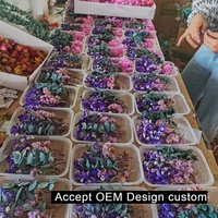 Mini flores de eucalipto secas hechas a mano, suministros decorativos artesanales mixtos para ocasiones navideñas, venta al por mayor, artesanía de Flores Navideñas