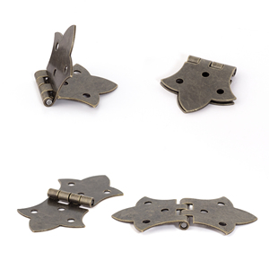 270 độ lật đầu bản lề sắt cổ điển cho rương, hộp đồ trang sức Antique Bronze trang trí kim loại bản lề nhỏ hộp gỗ - Product Image 4