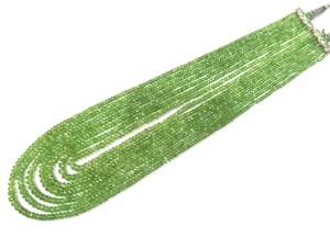 Collier à 7 brins de haute qualité avec perles de rondelle à facettes de 3-4mm Collier en pierre de tsavorite naturelle - Product Image 6