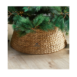 Cestas de falda de cuello de árbol de Navidad Natural más baratas, cubierta de cesta tejida hecha a mano para decoración de árboles, Collar de árbol tejido de Navidad - Product Image 5