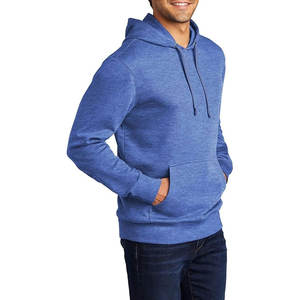 Vente en gros personnalisé unisexe polaire grande taille hommes sweats à capuche bleu unisexe mince coton polaire vierge solide hommes sweats à capuche - Product Image 6
