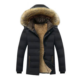 Chaqueta de Invierno Casual para Hombre, Chaqueta Acolchada con Capucha y Cremallera, Forrada, con Logotipo Estampado, Abrigo para Exteriores - Product Image 1