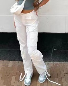 Nueva venta al por mayor de alta calidad Casual moda al aire libre Jeans cintura alta piernas rectas lavar pantalones de mezclilla para mujeres Bootcut Jeans - Product Image 3