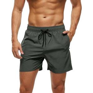Pantalones cortos deportivos con estampado personalizado para hombre, ropa de poliéster deportiva holgada de verano con cordón para gimnasio, estilo informal con estampado ecológico - Product Image 1