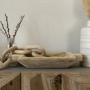 Kingston Plateau à pâte, bois de paulownia, plateau en bois pour décoration, brun parmesan, plateaux en bois pour décoration, plateaux en bois pour décoration intérieure, long - Product Image 4