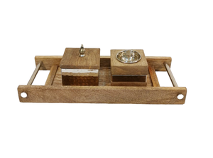 New <b>Hammered</b> Design Bakhoor Incense <b>Holder</b> Burner for Ramadan Fragrance Usage With Wooden Tray in Wholesale Price - Product Image 2