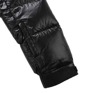 Parka d'hiver épaisse à capuche en toile imperméable décontractée respirante avec fermeture éclair sur le devant pour hommes - Product Image 2