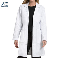 Blouse de médecin blanche, blouse de laboratoire médicale, logo personnalisé, douce, respirante, blouse de laboratoire médicale, coton polyester de haute qualité