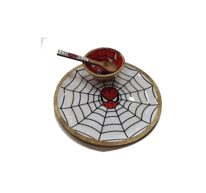 Platos de madera e impresos Platos planos de cena blancos y negros para uso en bodas reales de Hotel uso para comer - Product Image 1