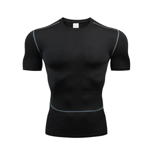 Men <b>Compression</b> Half Sleeve <b>Shirt</b> MMA Rashguard Boxing Mens Short Sleeve Jerseys Gym Fitness Training Sport Jiu Jitsu - Product Image 2