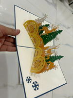 Cartes de vœux de Noël 3D faites à la main, découpées au laser en 6 couleurs, en papier kraft, impression offset, style amour, fournisseur en gros Vietnam