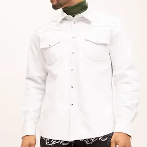 Heren Shirt Lederen Shirts Voor Mannen In Bulk Hoge Kwaliteit Gemaakt In Pakistan Heren Shirt Safari Stijl