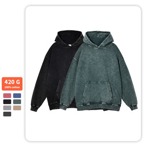 Sudadera con capucha lavada Vintage para hombre personalizada, sudadera lavada con ácido de piedra de gran tamaño, elementos esenciales de invierno - Product Image 3