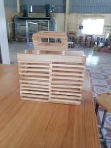 กระเป๋าแฟชั่นทรงพัดทรงกลมกระเป๋าไม้ไผ่ vintga กระเป๋าถือไม้ไผ่ทำด้วยมือกระเป๋าฟางชายหาดสำหรับผู้หญิง - Product Image 2