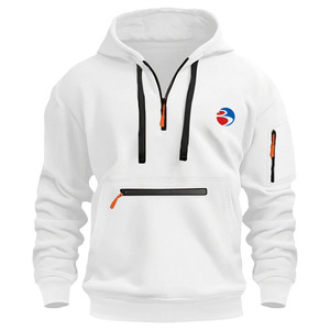 Sudadera con capucha para hombre personalizada Sudadera de lana holgada popular con cremallera y bordado para actividades al aire libre de invierno - Product Image 1