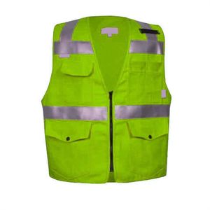 Gilet de sécurité d'enquête en coton orange haute visibilité non-ANSI - Product Image 3