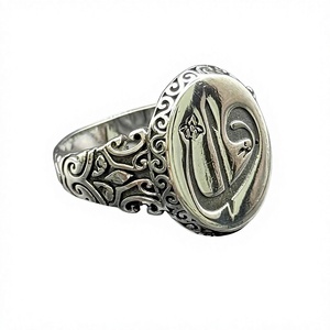 Handmade Turkish Silver <b>Ring</b> for Men Ottoman Vav Elif Islamic Calligraphy Signet Spiritual Muslim Jewelry with <b>Turquoise</b> Gift - Product Image 1