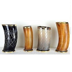 Chope à bière en verre de haute qualité de Style Viking Design animal sculpté créatif tasse en corne naturelle Agate décorative artisanat naturel poli - Product Image 4