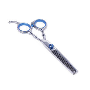 Ciseaux amincissants de cheveux de qualité supérieure pour Salon de beauté miroir ciseaux amincissants avec anneau en caoutchouc bleu - Product Image 2