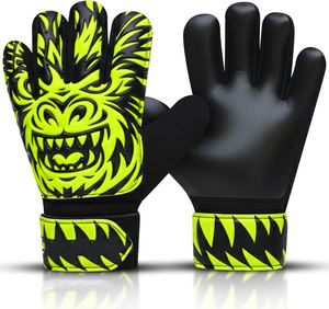 Gants de gardien de but de football en gros pour l'extérieur, adhérence supérieure en latex, doigts complets, sangle de poignet réglable pour un soutien supplémentaire - Product Image 1