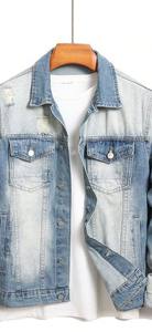 Chaqueta Vaquera de Invierno Vintage de Alta Calidad, Transpirable, con Lavado Ácido y Bordado, Estilo Casual para Hombre, 100% Algodón - Product Image 6