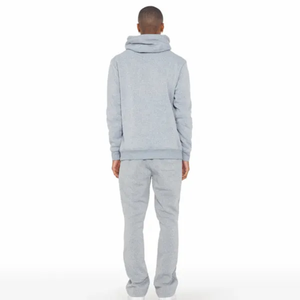 ชุดวอร์มสำหรับผู้ชายชุดวอร์มสไตล์ลำลองสีพื้นสำหรับฤดูหนาวออกแบบได้ตามต้องการมีฮู้ดและกางเกงวอร์มน้ำหนักเบา - Product Image 2