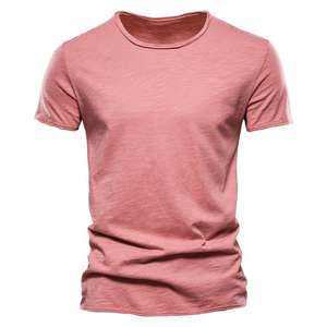 Camiseta de Verano para Hombre, 100% Algodón, Color Sólido, Cuello en V, Corte Holgado, Cómoda, Hecha de Tela de Punto Jersey, Última Serie Popular - Product Image 6