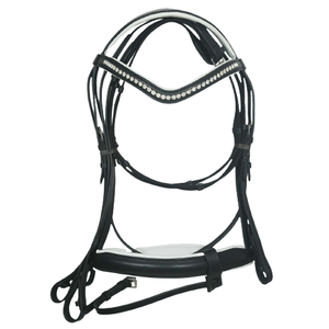 Brida de Cuero Acolchada Suave de Alta Calidad ADEEFA con Riendas y Banda Frontal Decorativa, Herrajes de Acero Inoxidable para Montar a Caballo. - Product Image 1