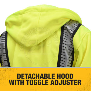 เสื้อฮู้ดสะท้อนแสงคุณภาพสูง ANSI Class 1 กันน้ำ ไฟ LED กระพริบ  โลโก้สั่งทำได้ บริการ OEM  ขั้นต่ำในการสั่งซื้อน้อย - Product Image 3
