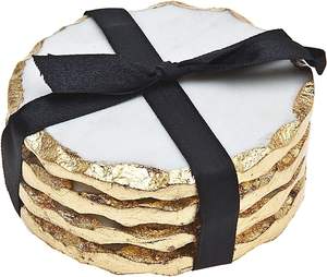 Posavasos de metal personalizado hecho a mano con acabado dorado, posavasos martillado para decoración del hogar y la boda en conjunto de precios al por mayor - Product Image 1