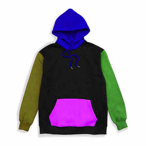 Sweat à capuche personnalisé pour hommes, poids lourd 100% coton, pullover délavé à l'acide, polaire Streetwear pour l'hiver, brodé de couleurs mélangées - Product Image 4