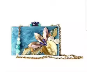 Embrayage en résine Métal et Pierre Travail Embellissement Broderie Dames Sacs à main par crescent crafts - Product Image 1