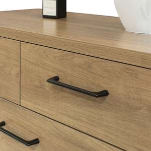 Platsa Modern Nordic <b>6</b>-<b>Drawer</b> Tallboy Solid Oak MDF Chest of <b>Drawers</b> Stainless Steel Metal for Living Room Bedroom Furniture - Product Image 4